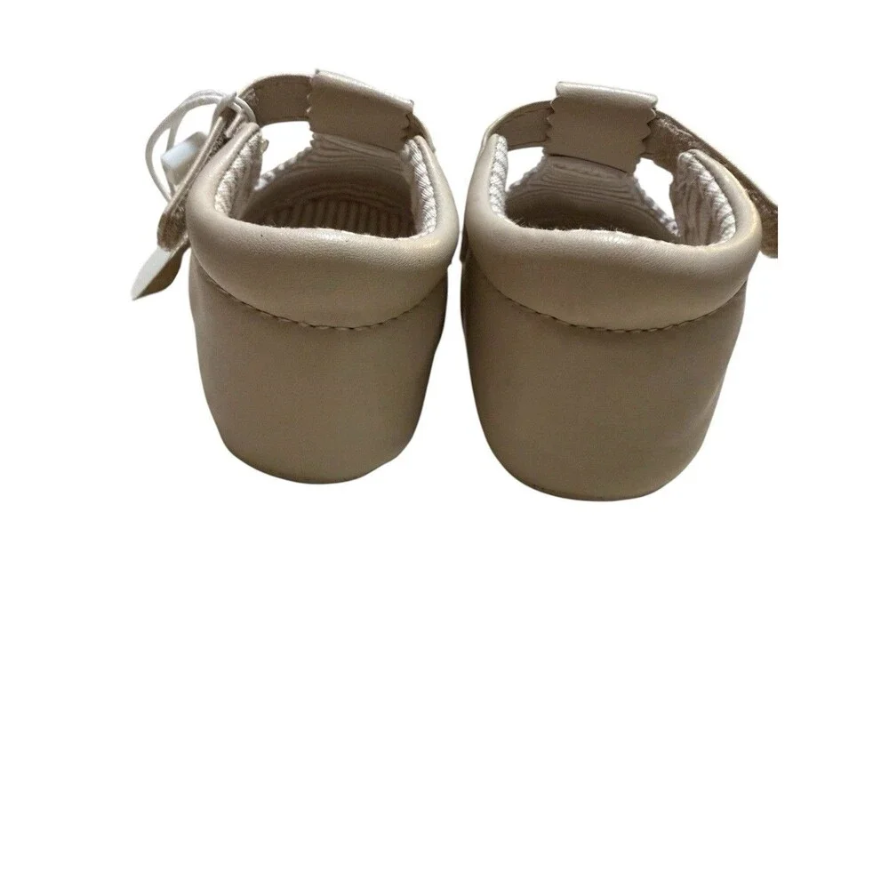 Mayoral Newborn Size 19 Beige Mary Jane Crib Shoes NWT Box